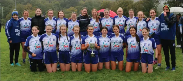  ??  ?? Blessingto­n ladies, who defeated Barndarrig in the Wicklow LGFA Junior ‘B’ football final in Laragh last Sunday morning.