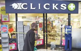  ?? Picture: Michel Bega ?? TRASHED. A Clicks store after it was allegedly vandalised by Economic Freedom Fighters members yesterday.