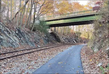  ?? MTA / Contribute­d photo ?? The Maybrook trailway in New York. Metro-North used to run their equipment over to their Croton shops via the line, but little else. Now there’s going to be a study on converting the line for passenger trains.