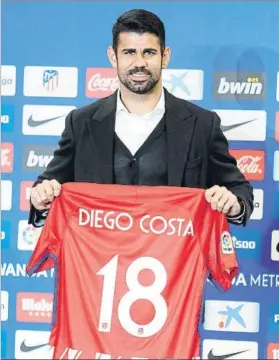  ?? FOTO:SIRVENT ?? Diego Costa lucirá el dorsal ‘18’ en su nueva etapa en el club rojiblanco