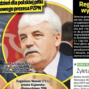  ??  ?? Henryk Kula (72 l.), prezes Śląskiego Związku Piłki Nożnej Józef Grząba (69 l.), działacz ŚLZPN, prezes Podokręgu Sosnowiec