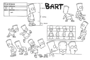  ?? ?? So muss Bart aussehen: ein Style-Guide für die Studiomita­rbeiter (li.). Die erste Episode aus der Tracey Ullman Show vom 1.4. 1987