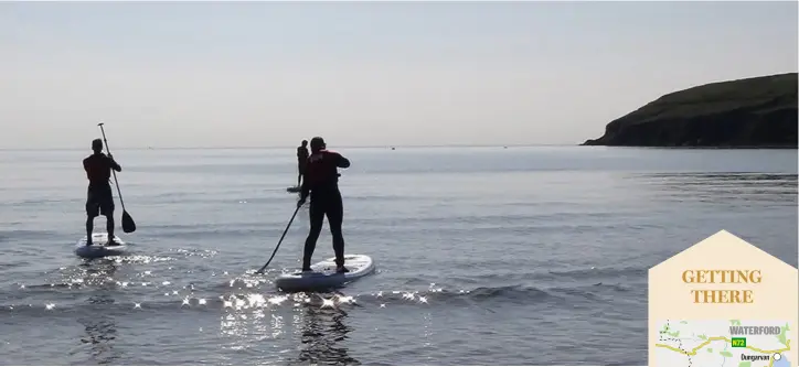  ??  ?? Paddle boarding in the ocean at Ardmore isn’t cardio, there’s no adrenaline pumping, it is pure mindfulnes­s