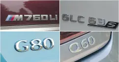  ??  ?? The BMW M760Li xDrive, Mercedes-Benz AMG GLC 63 S, the Infiniti Q60, and the Genesis G80.