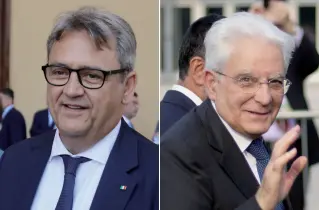  ??  ?? Faccia a faccia Il capogruppo al Senato di Fratelli d’Italia, Stefano Bertacco e il presidente della Repubblica, Sergio Mattarella. Domani l’incontro