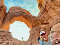  ??  ?? Coosa Middle teachers Tyler Thomas and Shannon Pollitz at Arches National Park in Utah.