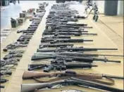  ?? PHOTO: VANCOUVER POLICE ?? The cache of weapons seized from the accused.