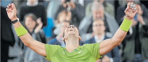  ?? AFP ?? Unico. Rafael Nadal se impuso por 6-2, 4-6, 6-2 y 7-6. Fue el 59° duelo ante el serbio, quien ahora se impone en el historial por un solo triunfo.