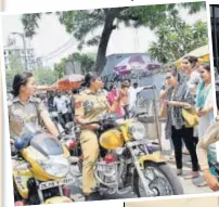  ??  ?? Delhi Police have deployed PCRs (left) and officers on bike patrol in DU’s North Campus (below)