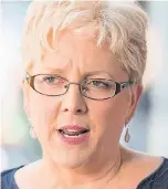  ??  ?? It’s a win-win... Carrie Gracie yesterday