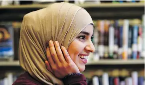  ??  ?? Deering High grad Israa Enan shied away from high school sports because of fears her head scarf might fall off during competitio­n.