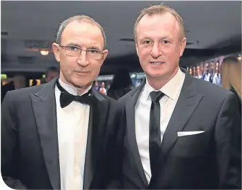  ??  ?? Republic of Ireland and Northern Ireland bosses Martin O’Neill and Michael O’Neill