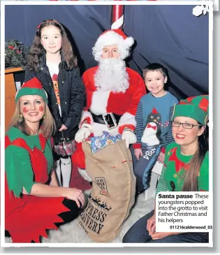  ??  ?? Santa pause These youngsters popped into the grotto to visit Father Christmas and his helpers