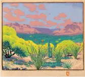  ??  ?? Gustave Baumann (1881-1971), Palo Verde and Ocotea, 1928, color woodcut, ed. 20 of 120, 9½ x 11”. Artist World Auction Record. Estimate: $3/5,000 SOLD: $40,950