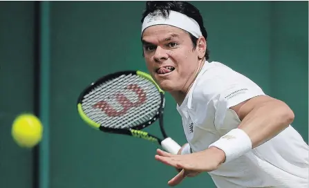  ?? TIM IRELAND THE ASSOCIATED PRESS ?? Canada’s Milos Raonic is off to the round of 16 at Wimbledon for the fifth time in his career after defeating American Reilly Opelka in a third round match on Friday.