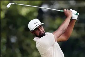  ?? THE ASSOCIATED PRESS ?? Tony Finau hits from the tee on the second hole during second-round play in the Tour Championsh­ip.