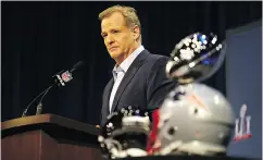  ?? TIM BRADBURY / GETTY IMAGES ?? Roger Goodell is now forced to deal with a drug policy in a league already clouded by concussion controvers­y.