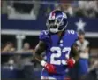  ?? MICHAEL AINSWORTH — THE ASSOCIATED PRESS ?? New York Giants defensive back B.W. Webb (23) gets into position against the Dallas Cowboys during the second half of an NFL football game in Arlington, Texas, Sunday.