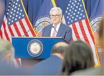  ?? AP ?? Anuncio. El presidente de la Reserva Federal, Jerome Powell, al informar ayer a la prensa en Washington.