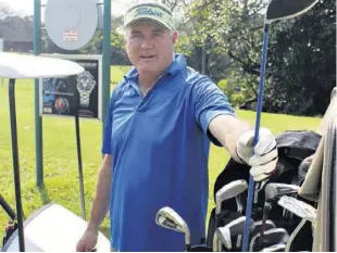  ??  ?? Andre Nel puts his driver away after his tee shot on the first tee