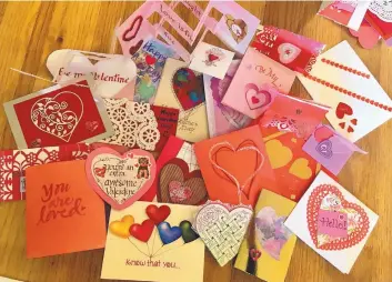  ?? COURTESY OF KATHY CHILTON ?? Handmade, heartfelt cards by the hundreds were crafted by volunteers who wanted to spread some love to the shut-ins and elderly residents who receive services through Meals on Wheels.