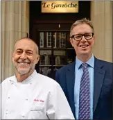  ??  ?? DINING: Alex Cheatle with Michel Roux Jr, left