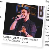  ??  ?? Lamjarred at a in Abu Dhabi performanc­e in 2014.