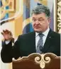  ?? Associated Press file ?? Ukrainian President Petro Poroshenko denies Russia’s accusation­s that Ukraine sent saboteurs.