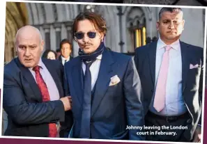  ??  ?? Johnny leaving the London court in February.