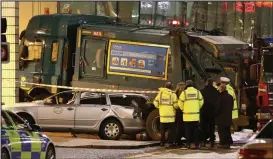  ??  ?? SCENE OF TRAGEDY: The lorry after coming to rest in George Square