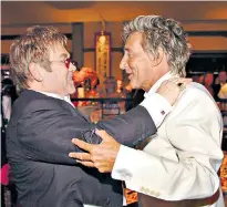  ??  ?? Cold shoulder: once firm friends Elton John and Rod Stewart, who now haven’t spoken for more than a year