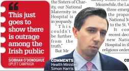  ??  ?? COMMENTSHe­alth Minister Simon Harris