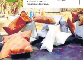  ??  ?? An installati­on titled Pillow Fights by artist Ayush Kasliwal