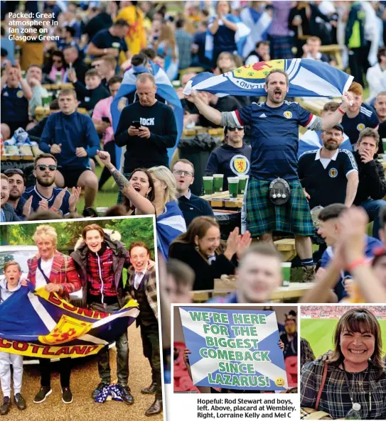  ??  ?? Packed: Great atmosphere in fan zone on Glasgow Green