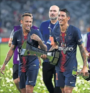  ??  ?? TRIUNFO. El PSG afronta la nueva temporada tras conquistar el pasado sábado la Supercopa francesa.