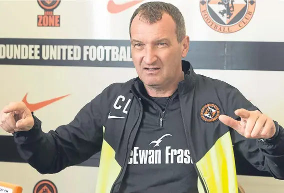  ??  ?? Dundee United boss Csaba Laszlo has warned his team to be on their guard when they face Brechin City at Glebe Park tonight.