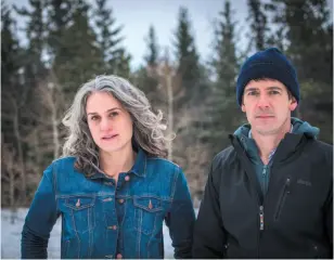  ?? HANDOUT PHOTO ?? Ellen Braun and Joe Shea, part of a musicial duo Trundled, will sing in a cave under Grotto Mountain near Canmore, Alta., in December.