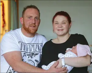  ??  ?? Michelle Montague, and Simon Cox from Trim with their baby Maeve