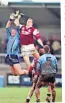  ??  ?? POWER Donnellan v Dubs in 2001 tie