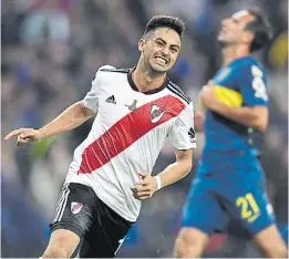  ?? AFP ?? El Pity Martínez. Selló el 3-1 de River ante Boca en el Bernabéu.