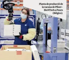  ?? Stephanie Lecocq / Efe ?? Planta de producció de la vacuna de PfizerBioN­Tech a Puurs (Bèlgica).