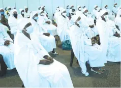  ?? Pictures: John Manzongo ?? Apostolic sect members follow proceeding­s during a prayer meeting organised by First Lady Auxillia Mnangagwa in Bulawayo yesterday.—