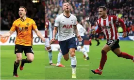  ??  ?? Wolves, Tottenham and Sheffield United are in with a shout of Champions League football next season. Composite: Getty Images