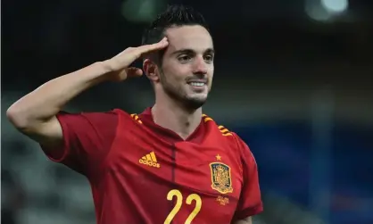  ?? Photograph: Aris Messinis/AFP/Getty Images ?? Pablo Sarabia scored from the penalty spot for Spain.