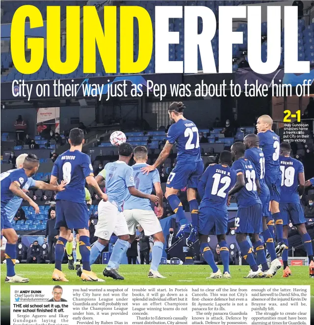  ??  ?? Ilkay Gundog Gundogan smashes home a free-kick to put City on their way to victory