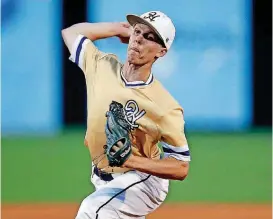  ?? [PHOTO BY SARAH PHIPPS, THE OKLAHOMAN] ?? Chandler Shapard of Heritage Hall is the Little All-City Player of the Year. He finished 8-1 with 104 strikeouts.