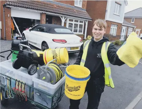  ??  ?? Ronnie Little, 15, has been running his valeting business since he was 13.