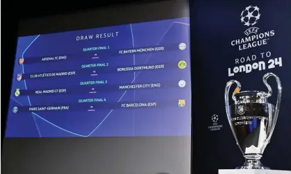  ?? ?? The Champions League quarter-final draw. Photograph: Fabrice Coffrini/AFP/Getty Images