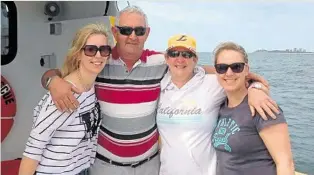  ?? PHOTO: SUPPLIED ?? HEARTFELT MEMORIAL: Family members of basketball player Stacey Richter (from left) Kellie Richter, Graham Richter, May Richter and close friend Gaby Raican marked the first anniversar­y of her death by releasing her ashes into the sea.