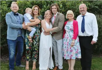  ??  ?? Trevor and Bernie pictured with Trevor’s parents Angela and Kevin Ashton from Lancaster, his sister Nicola, brother in law Neil, and nephew Isaac.